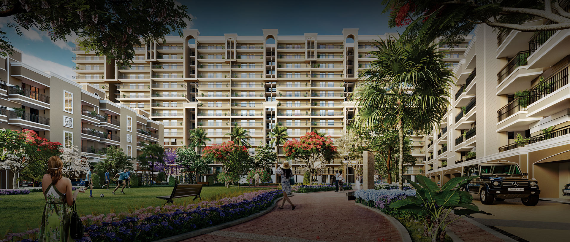 Modern floor plans and green spaces